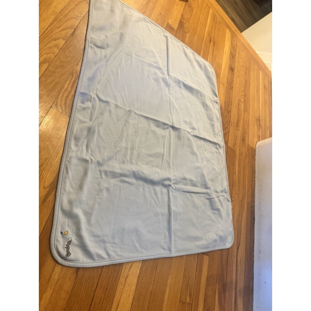 Vintage Gymboree Crib Blanket A Walk In The Woods Fox Print 2000 Baby Blue